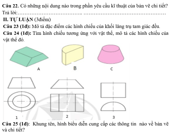 Đề thi Giữa kì 1 Công nghệ 8 năm 2025-2026 trường THCS Động Đạt I (Thái Nguyên)