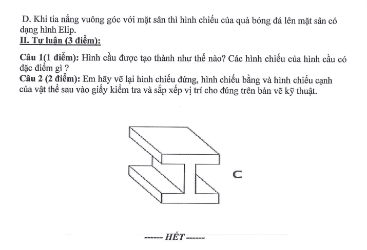 Đề thi Giữa kì 1 Công nghệ 8 năm 2025-2026 trường THCS Ngọc Lâm (Hà Nội)