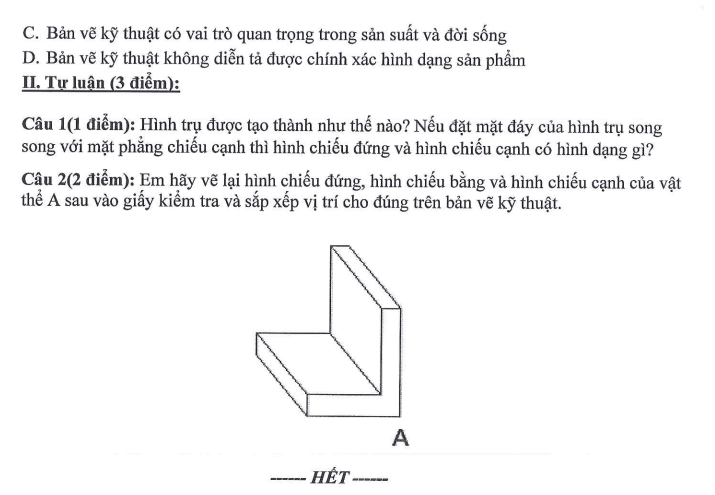 Đề thi Giữa kì 1 Công nghệ 8 năm 2025-2026 trường THCS Ngọc Lâm (Hà Nội)
