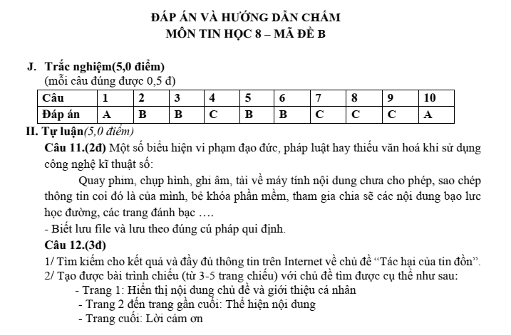 Đề thi Giữa kì 1 Tin học 8 năm 2024-2025 trường THCS Nguyễn Trãi (Quảng Nam)
