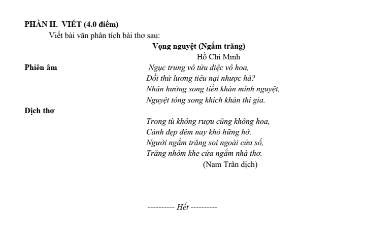 Đề thi Giữa kì 1 Văn 8 năm 2025-2026 trường THCS Ngô Gia Tự (Hà Nội)