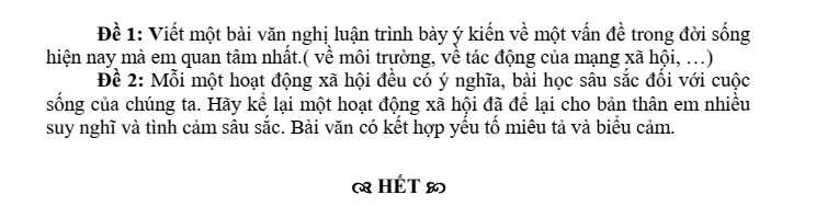 Đề thi Học kì 1 Văn 8 năm 2025-2026 trường TH&THCS Tân Trung (Tp.HCM)