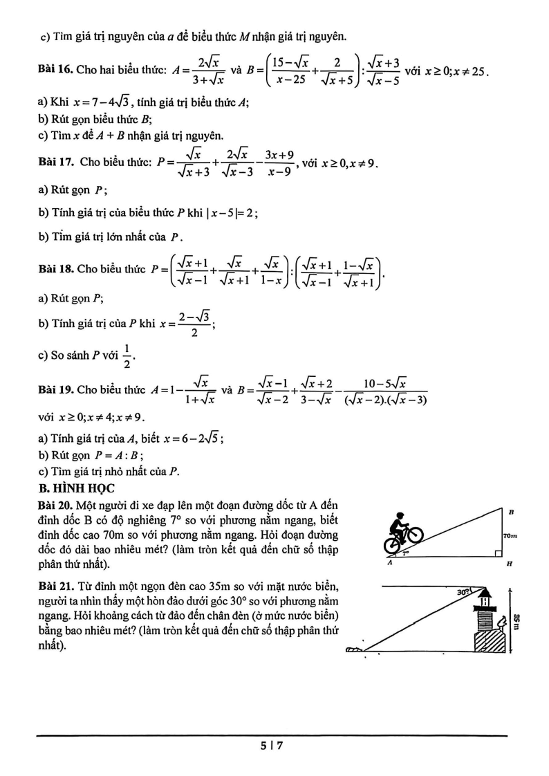 Đề cương ôn tập Học kì 1 Toán 9 trường THCS và THPT M.V. Lô-mô-nô-xốp năm 2025-2026