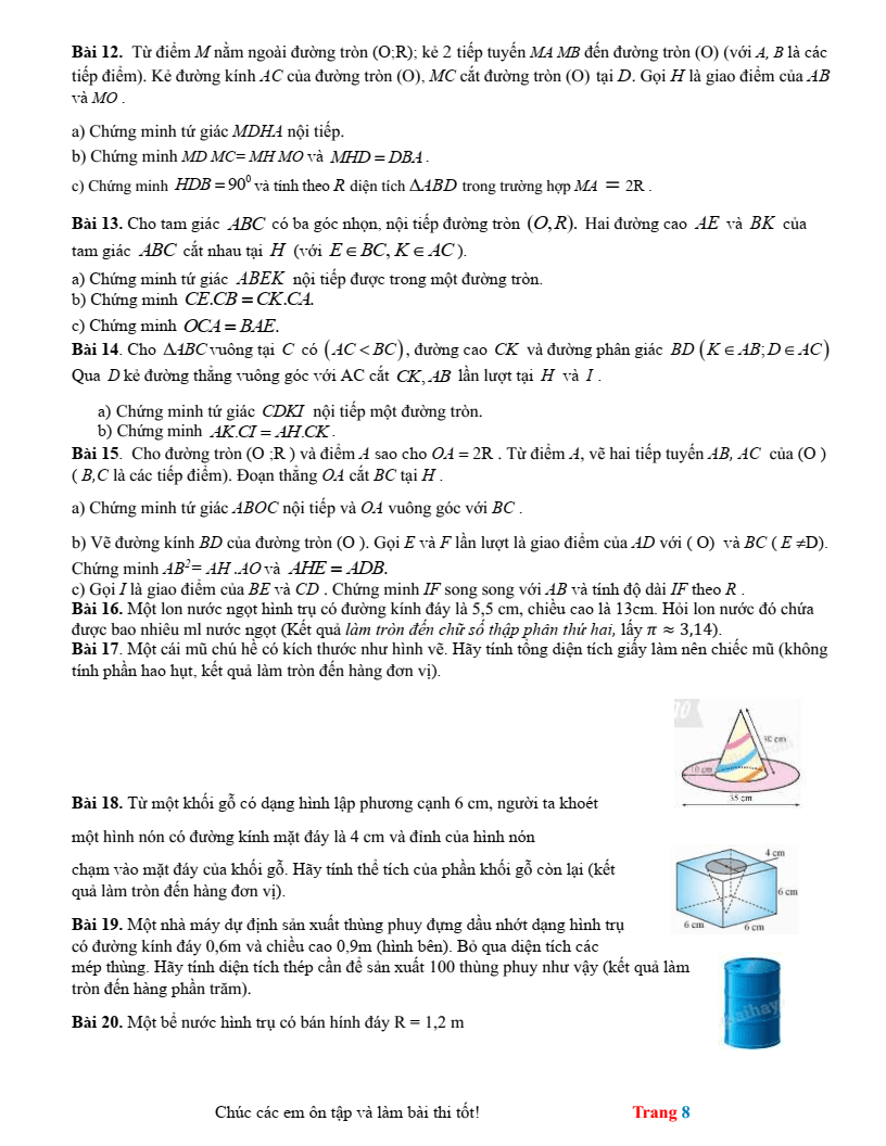 Đề cương ôn tập Học kì 2 Toán 9 trường THCS Dương Văn Mạnh (TP HCM) năm 2025-2026