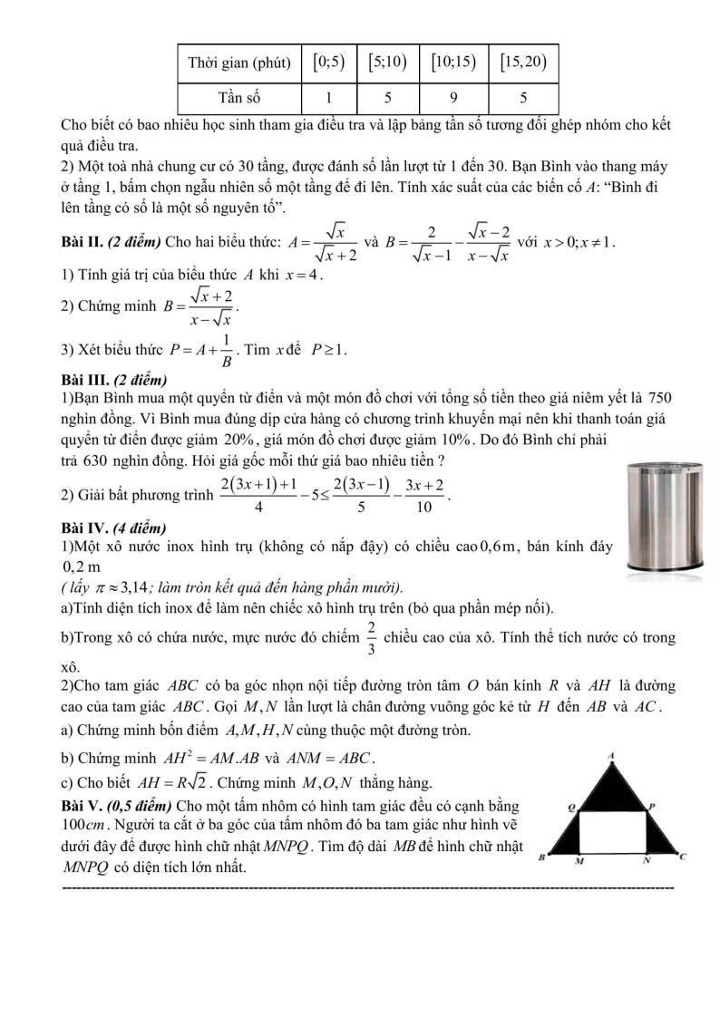 Đề cương ôn tập Học kì 2 Toán 9 trường THCS Ngọc Thụy (Hà Nội) năm 2025-2026