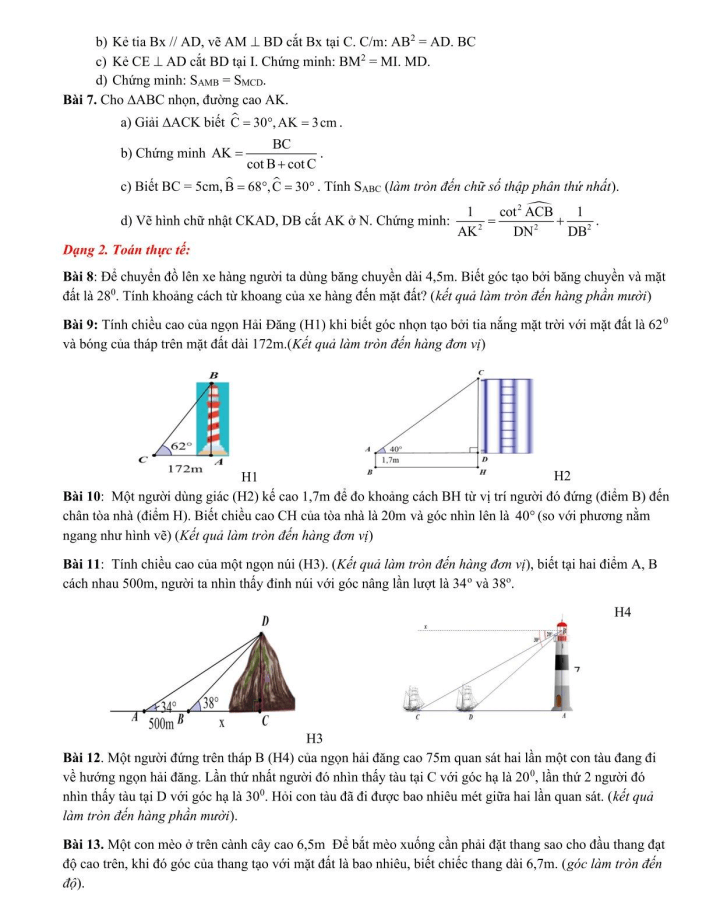 Đề cương ôn tập Giữa kì 1 Toán 9 trường THCS Lê Lợi năm 2025-2026