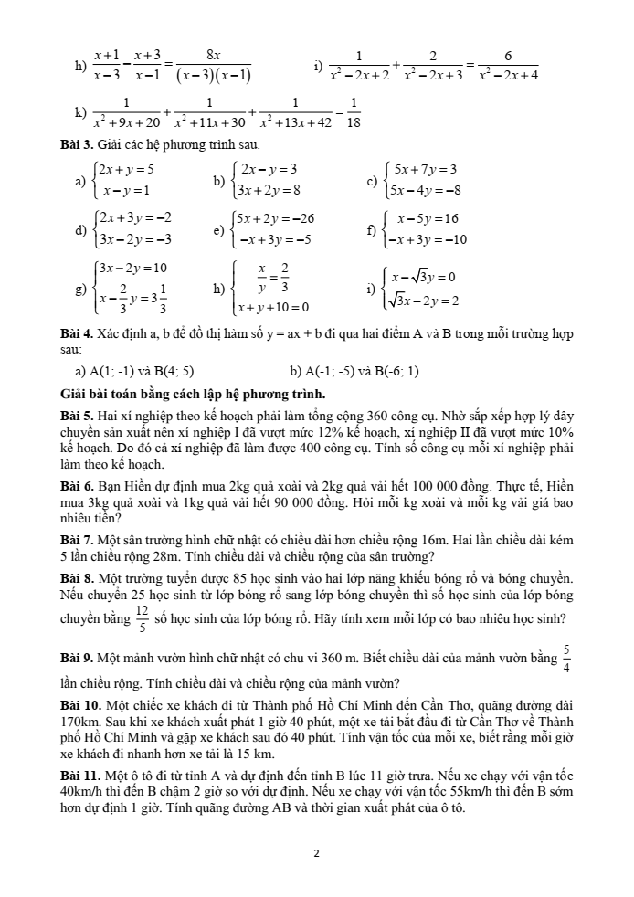 Đề cương ôn tập Giữa kì 1 Toán 9 trường THCS Long Toàn năm 2025-2026