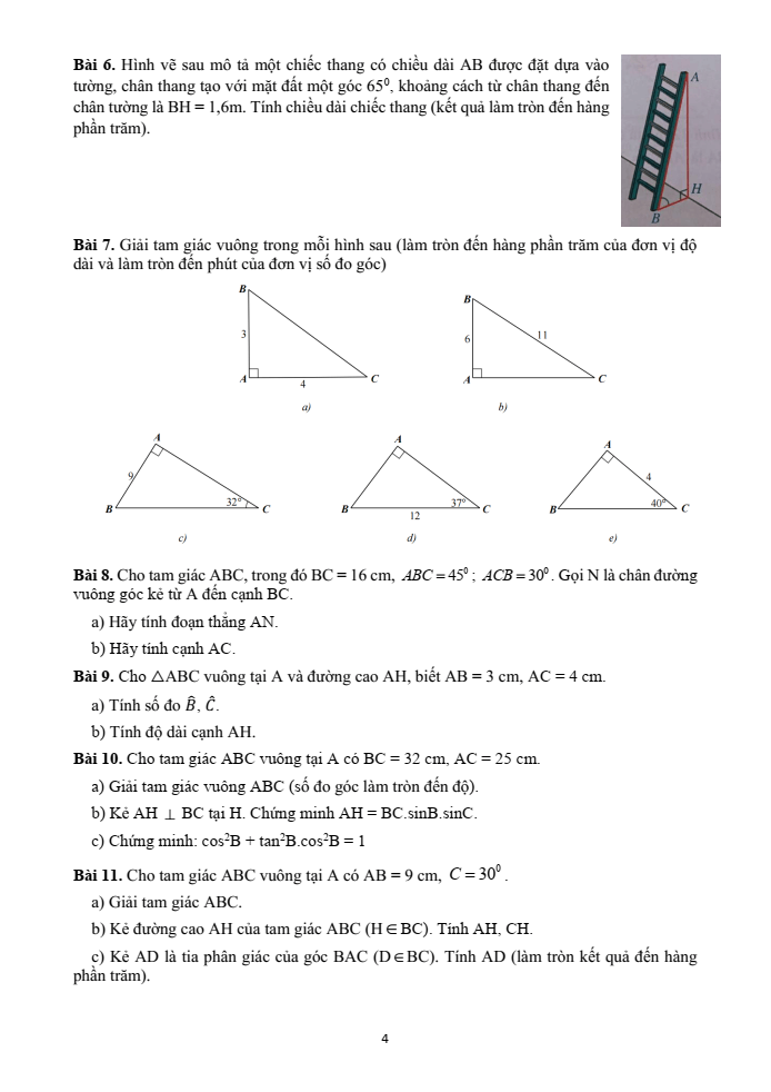 Đề cương ôn tập Giữa kì 1 Toán 9 trường THCS Long Toàn năm 2025-2026