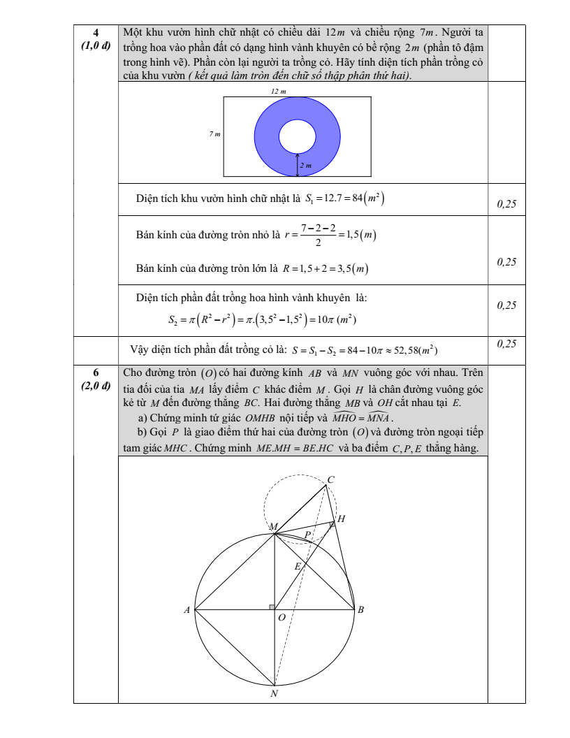 Đề thi Giữa kì 2 Toán 9 phòng GD&ĐT Xuân Trường (Nam Định) năm 2024-2025