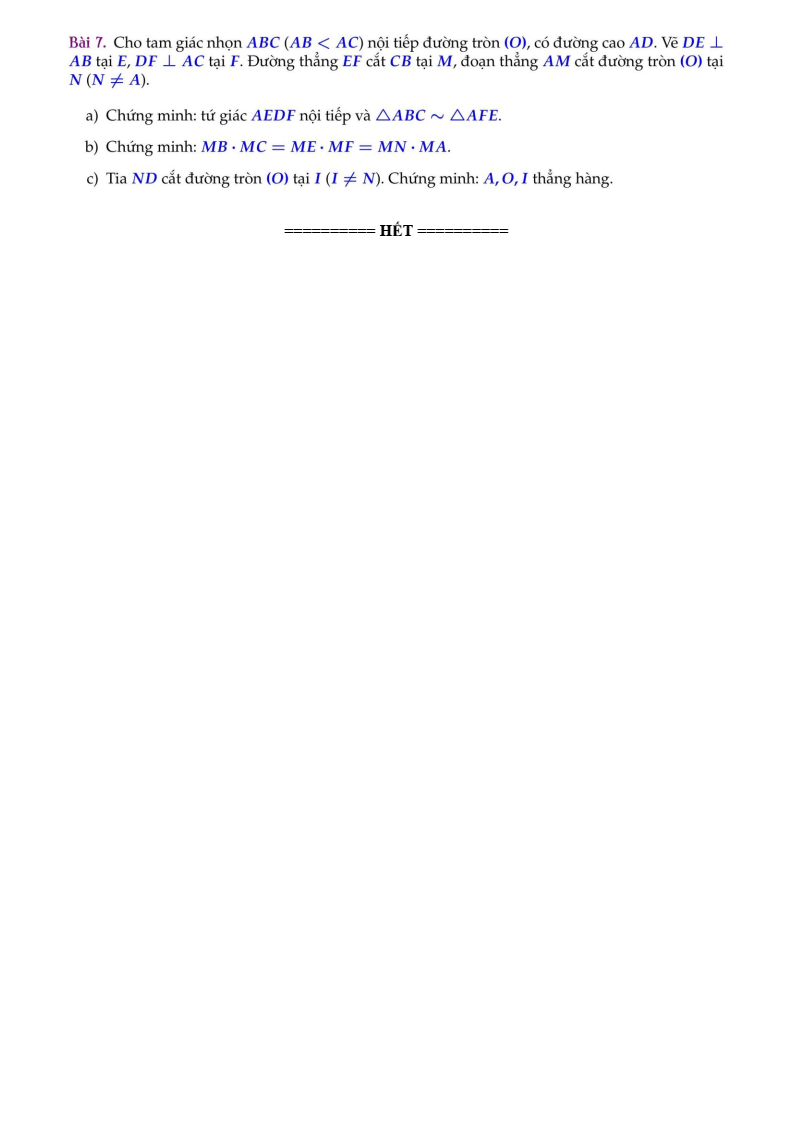 Đề thi Giữa kì 2 Toán 9 trường Lê Thánh Tông (Tp.HCM) năm 2024-2025