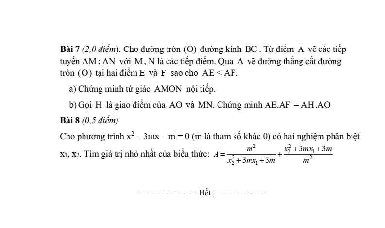 Đề thi Giữa kì 2 Toán 9 trường THCS Động Đạt I (Thái Nguyên) năm 2025-2026