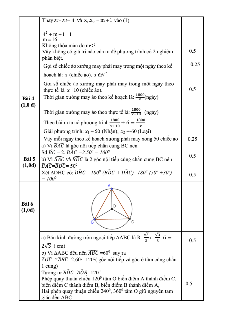 Đề thi Giữa kì 2 Toán 9 trường THCS Động Đạt I (Thái Nguyên) năm 2025-2026