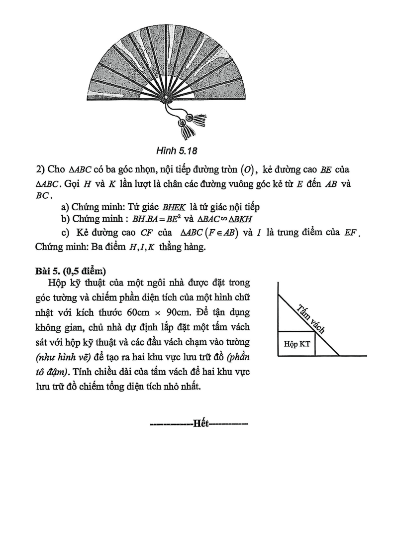 Đề thi Giữa kì 2 Toán 9 trường THCS Lê Hồng Phong (Hà Nội) năm 2025-2026