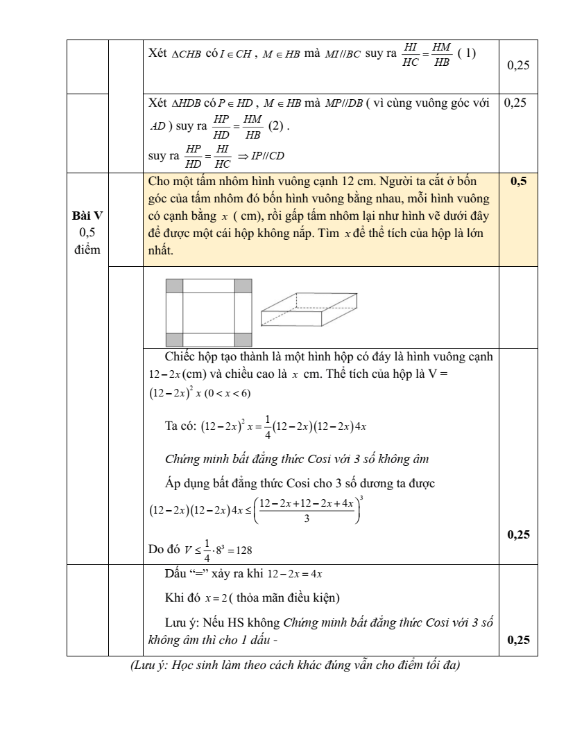 Đề thi Giữa kì 2 Toán 9 trường THCS Mai Dịch (Hà Nội) năm 2024-2025