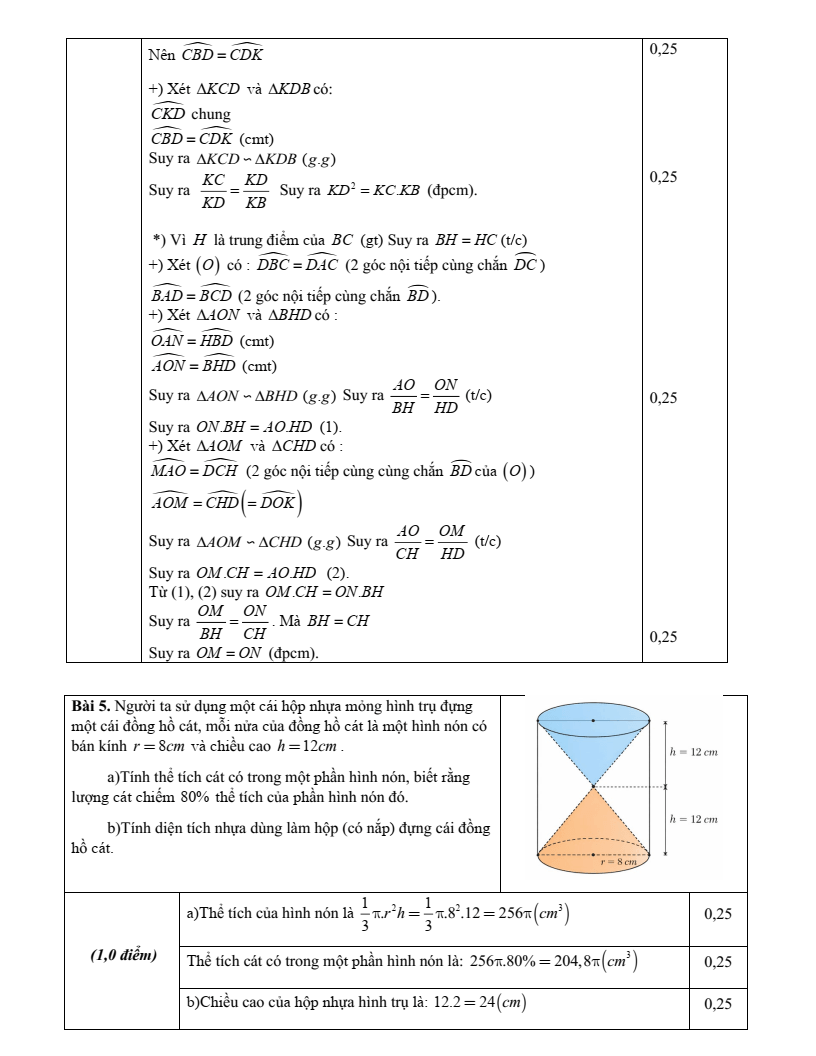 Đề thi Giữa kì 2 Toán 9 trường THCS Trần Bích San (Ninh Bình) năm 2025-2026