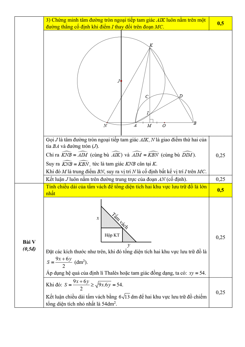 Đề thi Giữa kì 2 Toán 9 trường THCS Trưng Vương (Hà Nội) năm 2024-2025