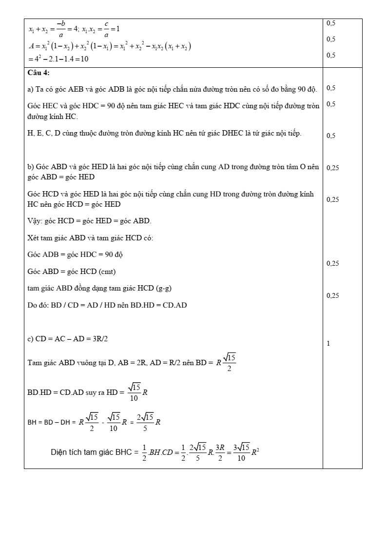 Đề thi Giữa kì 2 Toán 9 trường THPT Lương Thế Vinh (TP HCM) năm 2025-2026