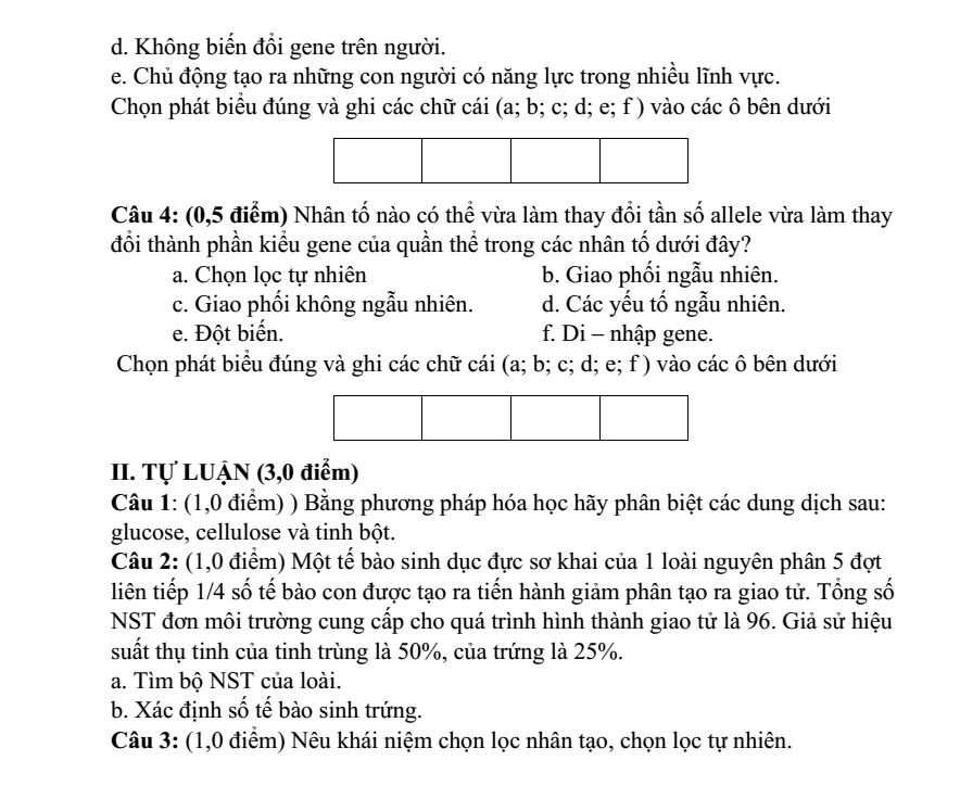 Đề thi Học kì 2 KHTN 9 năm 2024-2025 trường TH&THCS Sùng Đô