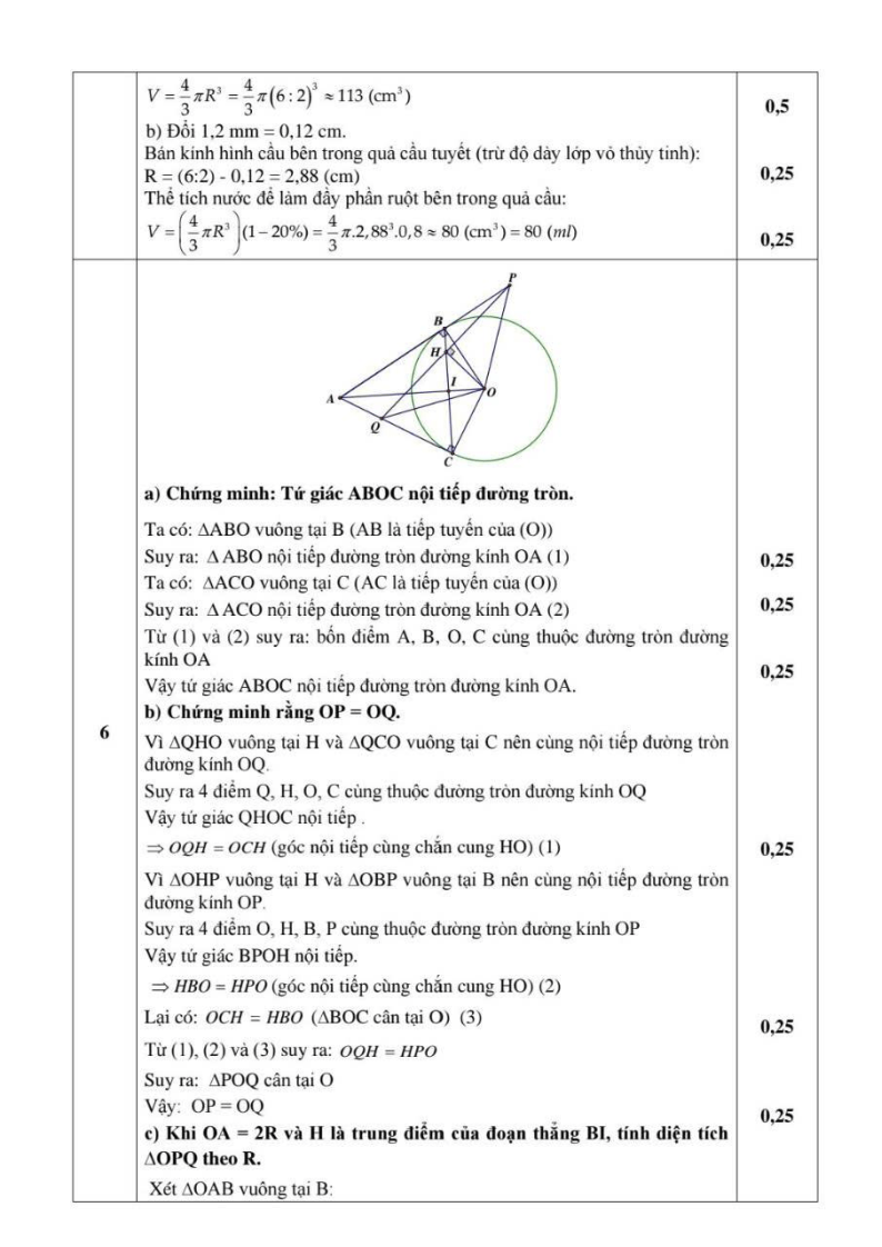 Đề thi Học kì 2 Toán 9 phòng GD&ĐT Bình Tân (Tp.HCM) năm 2024-2025