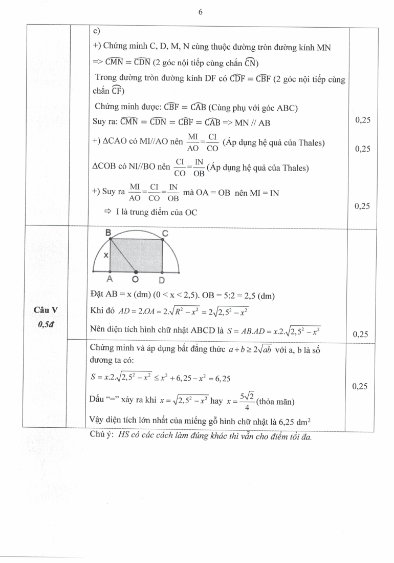 Đề thi Học kì 2 Toán 9 phòng GD&ĐT Hà Đông (Hà Nội) năm 2024-2025