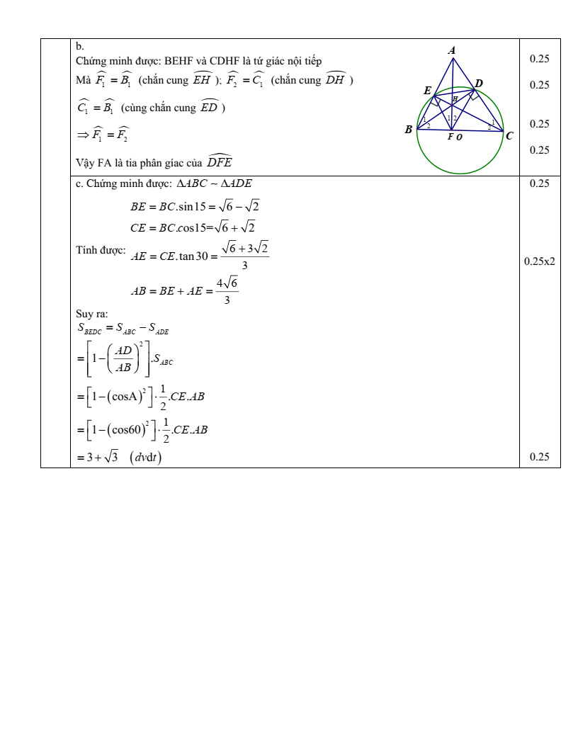 Đề thi Học kì 2 Toán 9 phòng GD&ĐT Quận 7 (Tp.HCM) năm 2024-2025