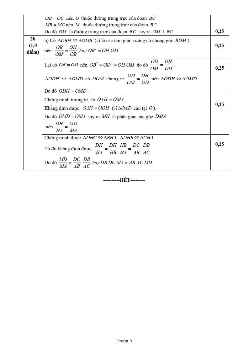 Đề thi Học kì 2 Toán 9 sở GD&ĐT Nam Định năm 2024-2025