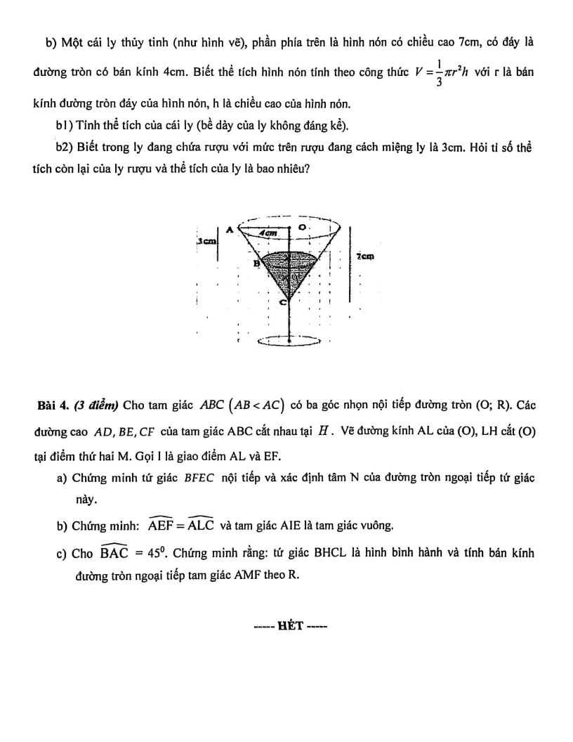 Đề thi Học kì 2 Toán 9 trường THPT Chuyên Trần Đại Nghĩa (TP HCM) năm 2025-2026