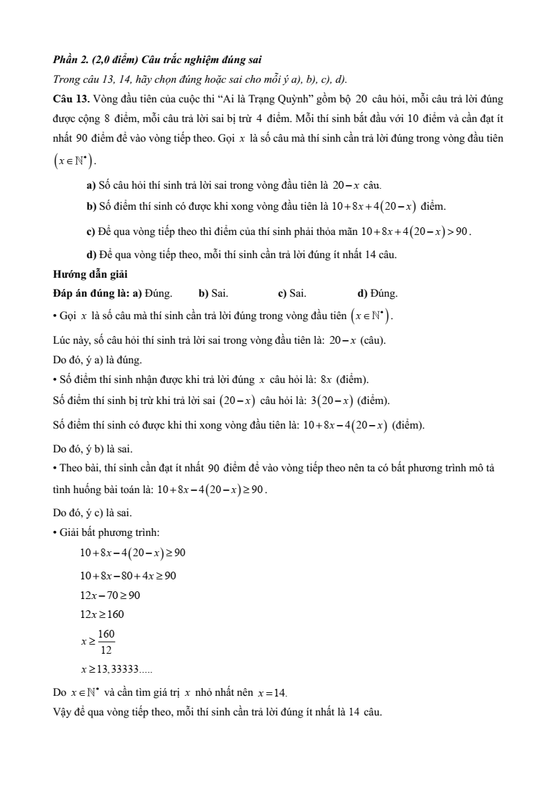 10 Đề thi Học kì 1 Toán 9 Chân trời sáng tạo (có đáp án, cấu trúc mới)