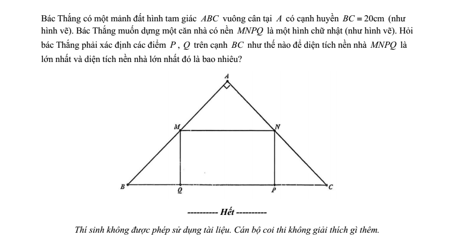 Đề khảo sát chất lượng Toán 9 Tháng 9 năm 2026-2027 trường THCS Chu Văn An (Hà Nội)