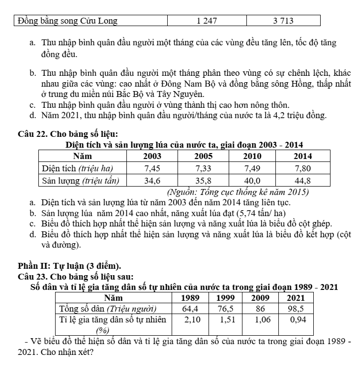 Đề thi Giữa kì 1 Lịch Sử và Địa Lí 9 năm 2025-2026 trường THCS Ái Mộ (Hà Nội)