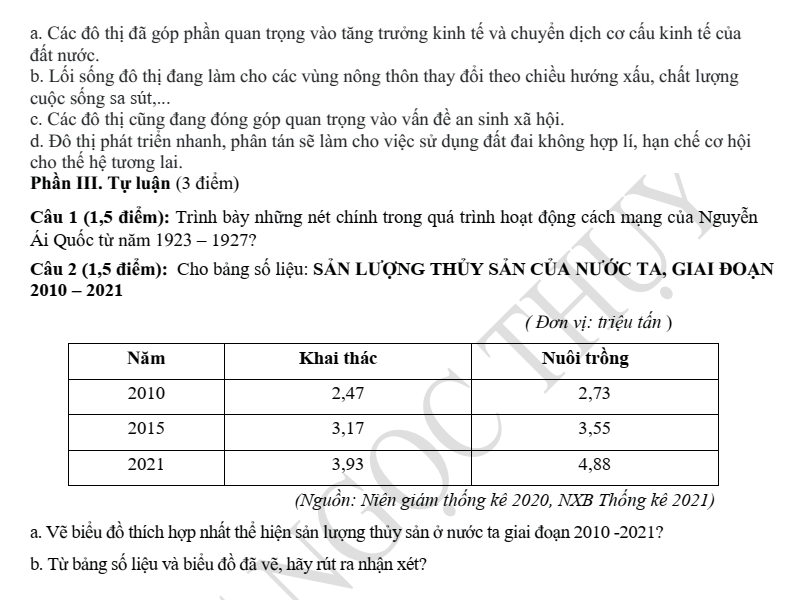 Đề thi Giữa kì 1 Lịch Sử và Địa Lí 9 năm 2025-2026 trường THCS Ngọc Thụy (Hà Nội)