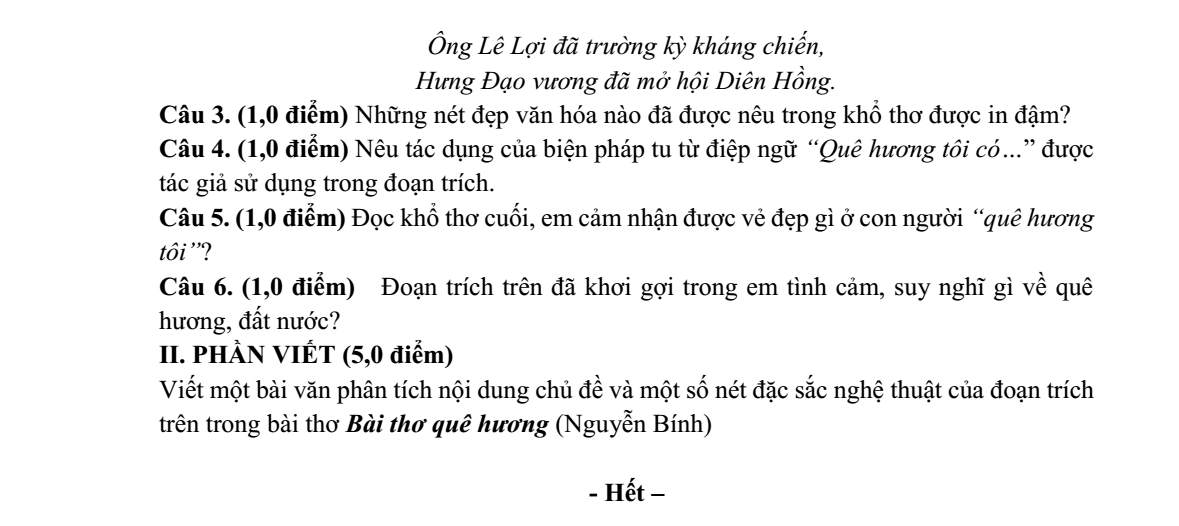 Đề thi Giữa kì 1 Văn 9 năm 2025-2026 trường THCS Lý Thường Kiệt (Tp.HCM)