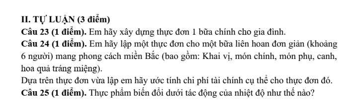Đề thi Giữa kì 2 Công nghệ 9 năm 2025-2026 trường THCS Động Đạt 1 (Thái Nguyên)