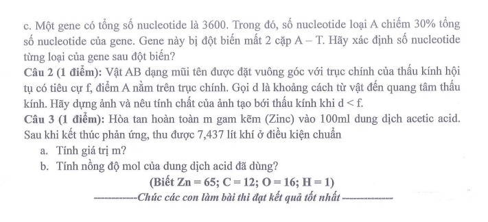Đề thi Giữa kì 2 KHTN 9 năm 2025-2026 trường THCS Ngọc Lâm (Hà Nội)