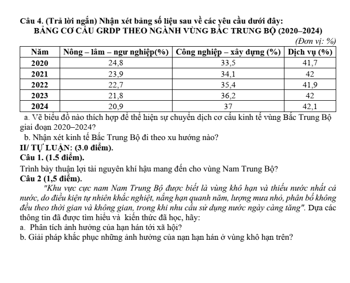 Đề thi Giữa kì 2 Lịch Sử và Địa Lí 9 năm 2025-2026 trường THCS Quế Thuận (Đà Nẵng)