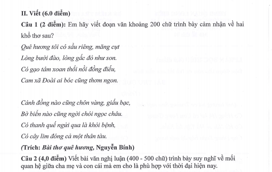 Đề thi Giữa kì 2 Văn 9 năm 2024-2025 trường THCS Ngọc Lâm (Hà Nội)