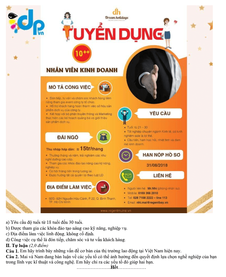 Đề thi Học kì 1 Công nghệ 9 năm 2025-2026 trường THCS Giang Biên (Hà Nội)