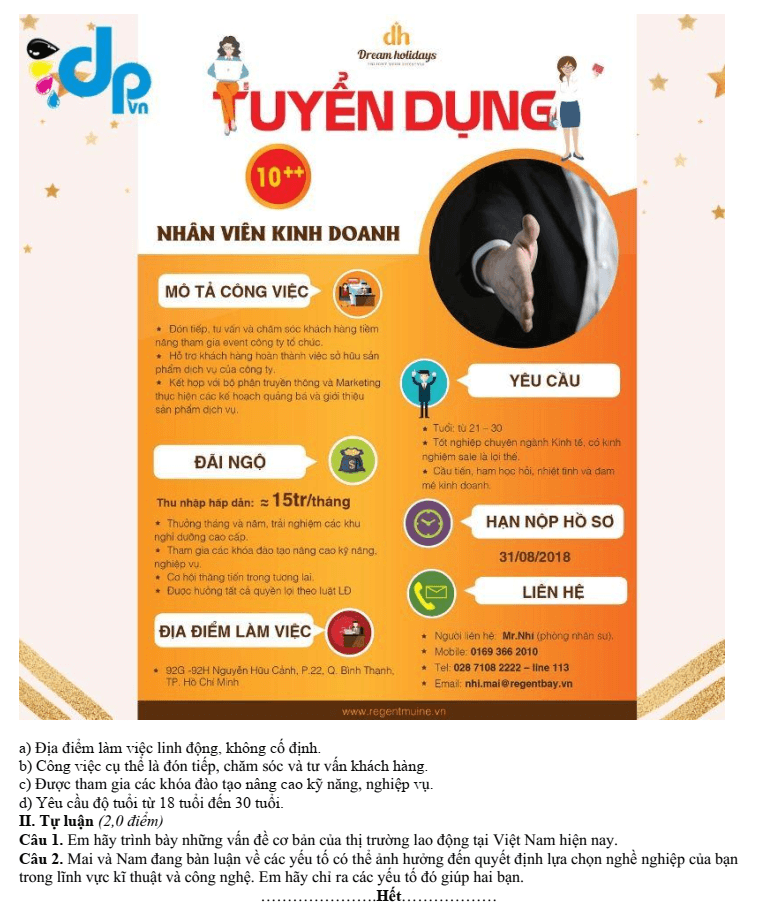 Đề thi Học kì 1 Công nghệ 9 năm 2025-2026 trường THCS Giang Biên (Hà Nội)