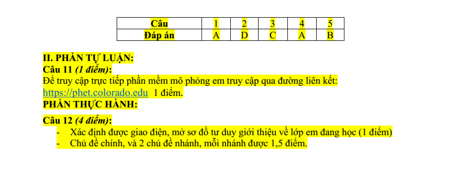 Đề thi Học kì 1 Tin học 9 năm 2024-2025 trường THCS Nguyễn Trãi (Quảng Nam)