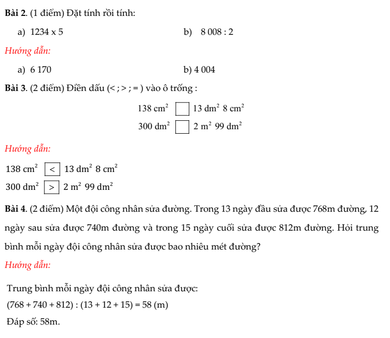 20+ Đề thi Toán lớp 4 Học kì 1 Chân trời sáng tạo 2025 (tải nhiều)