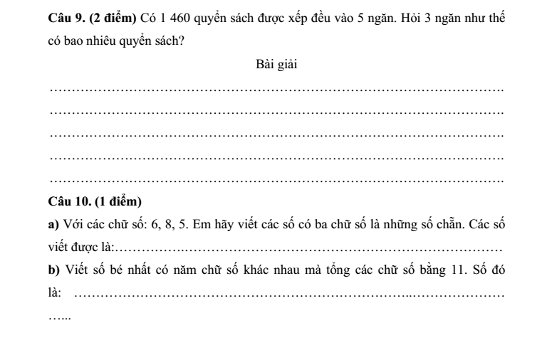 Đề thi Giữa kì 1 Toán lớp 4 năm 2025-2026 trường Tiểu học Nguyễn Văn Trỗi (Hải Phòng)