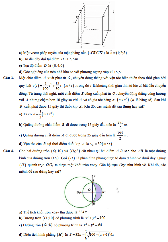 Đề thi thử Toán Tốt nghiệp 2025-2026 trường THPT số 1 Tư Nghĩa (Quảng Ngãi - Lần 1)