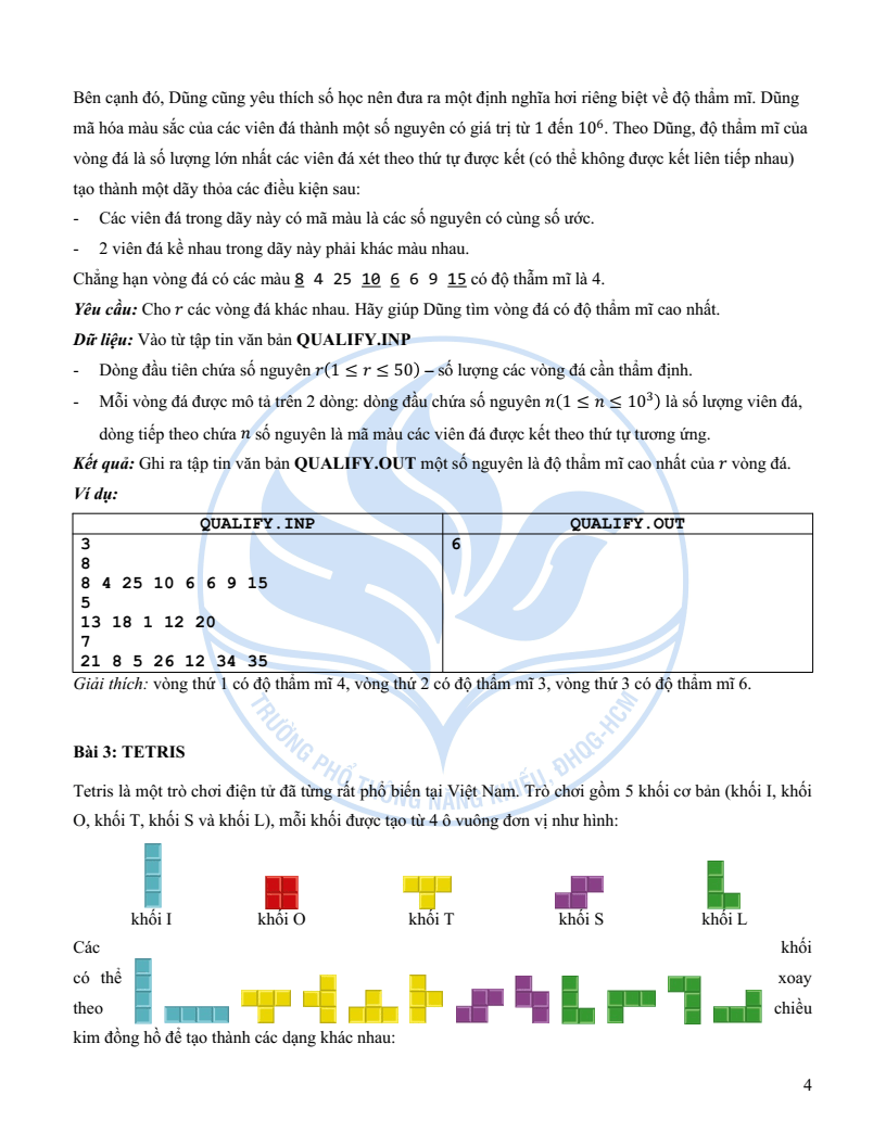 Đề minh họa Chuyên Tin học vào lớp 10 trường Phổ thông Năng khiếu 2026