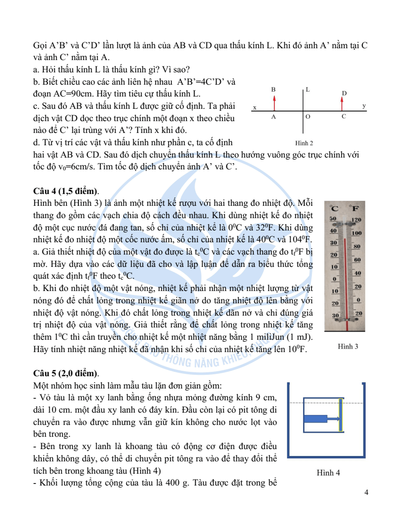 Đề minh họa Chuyên Vật lí vào lớp 10 trường Phổ thông Năng khiếu 2026