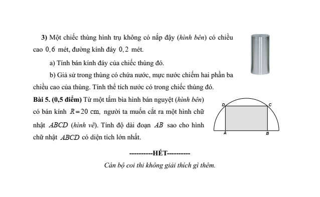 Đề minh họa Toán vào lớp 10 năm 2025 Sở GD&ĐT Đắk Lắk