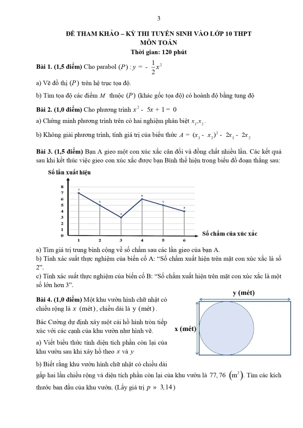 Đề minh họa Toán vào lớp 10 Tp.HCM năm 2026
