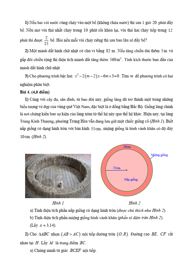 Đề thi thử Toán vào lớp 10 năm 2025 trường THCS Yên Hòa