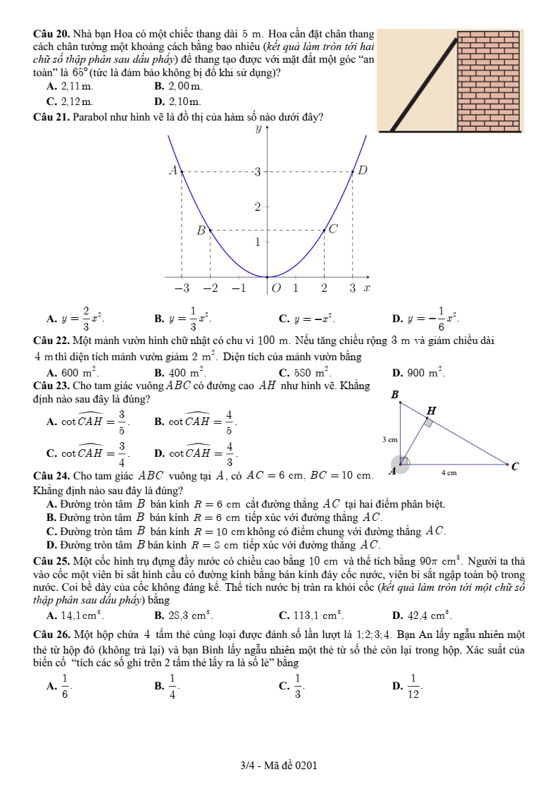 Đề thi thử Toán vào lớp 10 năm 2025-2026 Sở GD&ĐT Bắc Ninh
