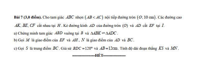 Đề thi thử Toán vào lớp 10 năm 2025-2026 trường Trung học Thực hành Sài Gòn (TP.HCM)