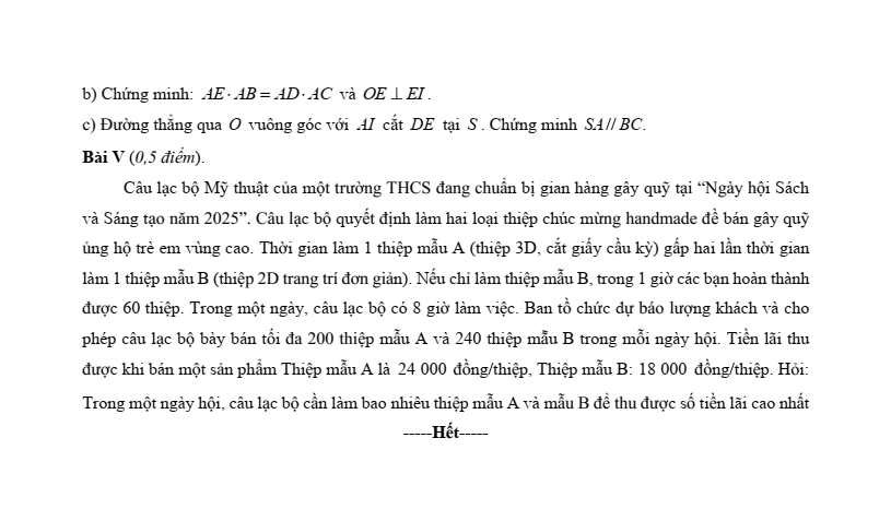 Đề thi thử Toán vào lớp 10 năm 2026 trường THCS Phú Diễn
